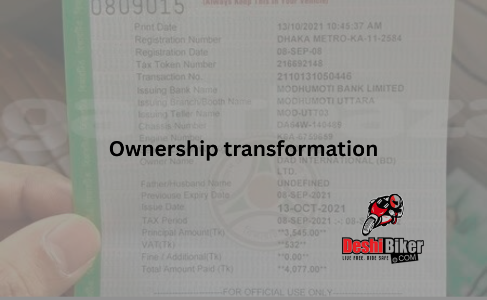 how to change ownership of bikes